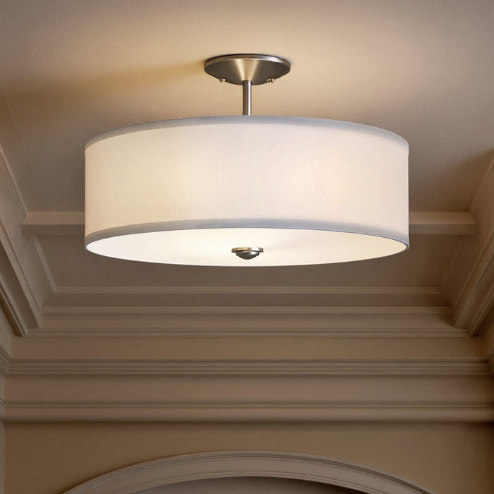 UKC20172 New Traditional Indoor Ceiling Light, 11.5''H x 18''W x 18''Dep, Brushed Nickel Finish, Corvelle Collection