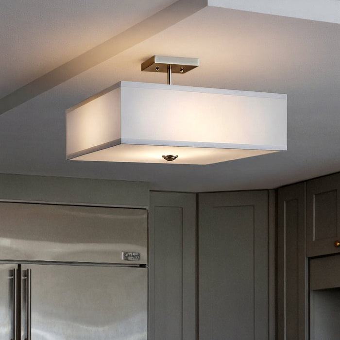 UKC20174 New Traditional Indoor Ceiling Light, 11.25''H x 18''W x 0''Dep, Brushed Nickel Finish, Corvelle Collection