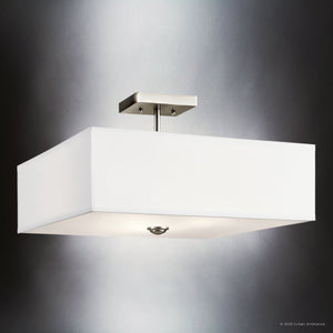 Urban Ambiance - Ceiling Light - UKC20174 New Traditional Indoor Ceiling Light, 11.25''H x 18''W x 0''Dep, Brushed Nickel Finish, Corvelle Collection - 