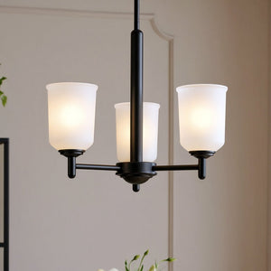 Urban Ambiance - Chandelier - UKC20176 New Traditional Indoor Chandelier, 15.25''H x 17.5''W x 17.5''Dep, Black Finish, Corvelle Collection - 