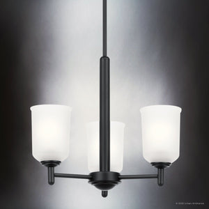 Urban Ambiance - Chandelier - UKC20176 New Traditional Indoor Chandelier, 15.25''H x 17.5''W x 17.5''Dep, Black Finish, Corvelle Collection - 