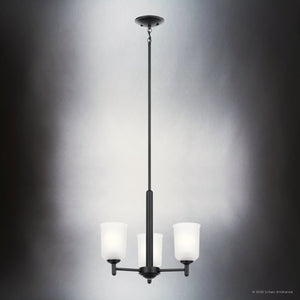 Urban Ambiance - Chandelier - UKC20176 New Traditional Indoor Chandelier, 15.25''H x 17.5''W x 17.5''Dep, Black Finish, Corvelle Collection - 