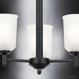 Urban Ambiance - Chandelier - UKC20176 New Traditional Indoor Chandelier, 15.25''H x 17.5''W x 17.5''Dep, Black Finish, Corvelle Collection - 