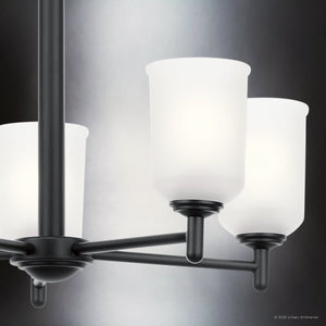 Urban Ambiance - Chandelier - UKC20177 New Traditional Indoor Chandelier, 15.25''H x 23.75''W x 23.75''Dep, Black Finish, Corvelle Collection - 