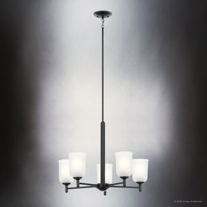Urban Ambiance - Chandelier - UKC20177 New Traditional Indoor Chandelier, 15.25''H x 23.75''W x 23.75''Dep, Black Finish, Corvelle Collection - 