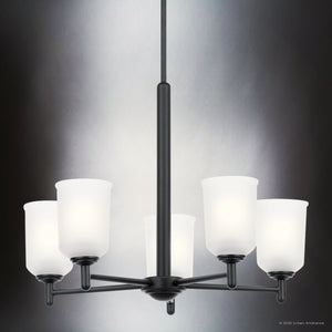 Urban Ambiance - Chandelier - UKC20177 New Traditional Indoor Chandelier, 15.25''H x 23.75''W x 23.75''Dep, Black Finish, Corvelle Collection - 