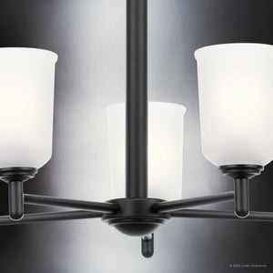 Urban Ambiance - Chandelier - UKC20177 New Traditional Indoor Chandelier, 15.25''H x 23.75''W x 23.75''Dep, Black Finish, Corvelle Collection - 