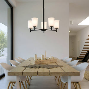 Urban Ambiance - Chandelier - UKC20177 New Traditional Indoor Chandelier, 15.25''H x 23.75''W x 23.75''Dep, Black Finish, Corvelle Collection - 