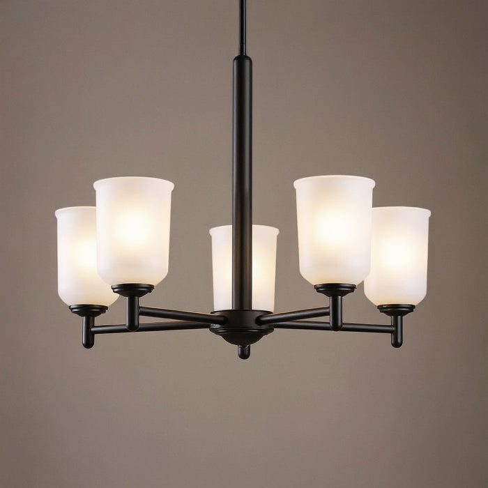UKC20177 New Traditional Indoor Chandelier, 15.25''H x 23.75''W x 23.75''Dep, Black Finish, Corvelle Collection