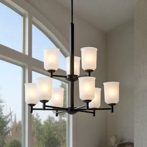 Urban Ambiance - Chandelier - UKC20178 New Traditional Indoor Chandelier, 26.5''H x 26.5''W x 26.5''Dep, Black Finish, Corvelle Collection - 