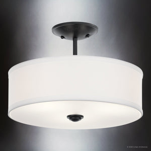 Urban Ambiance - Ceiling Light - UKC20180 New Traditional Indoor Ceiling Light, 10''H x 14''W x 14''Dep, Black Finish, Corvelle Collection - 