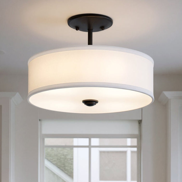 UKC20180 New Traditional Indoor Ceiling Light, 10''H x 14''W x 14''Dep, Black Finish, Corvelle Collection