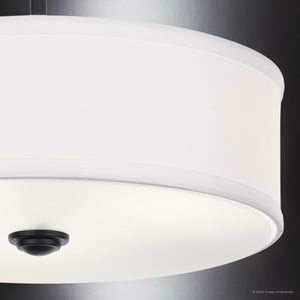 Urban Ambiance - Ceiling Light - UKC20180 New Traditional Indoor Ceiling Light, 10''H x 14''W x 14''Dep, Black Finish, Corvelle Collection - 