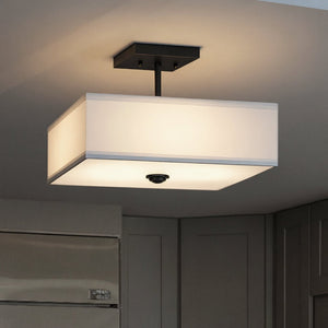 Urban Ambiance - Ceiling Light - UKC20181 New Traditional Indoor Ceiling Light, 10''H x 14''W x 14''Dep, Black Finish, Corvelle Collection - 