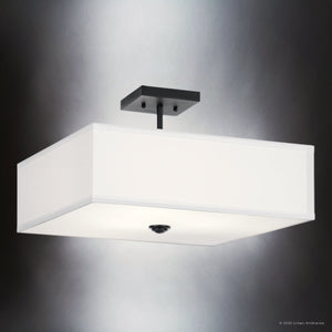 Urban Ambiance - Ceiling Light - UKC20182 New Traditional Indoor Ceiling Light, 11.25''H x 18''W x 18''Dep, Black Finish, Corvelle Collection - 