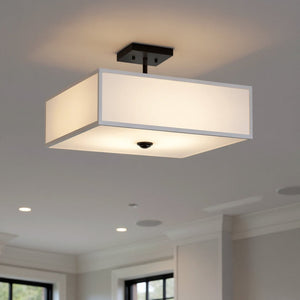 Urban Ambiance - Ceiling Light - UKC20182 New Traditional Indoor Ceiling Light, 11.25''H x 18''W x 18''Dep, Black Finish, Corvelle Collection - 