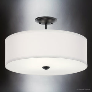 Urban Ambiance - Ceiling Light - UKC20183 New Traditional Indoor Ceiling Light, 11.5''H x 18.25''W x 18.25''Dep, Black Finish, Corvelle Collection - 
