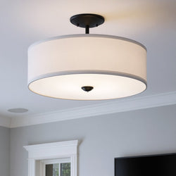 Urban Ambiance - Ceiling Light - UKC20183 New Traditional Indoor Ceiling Light, 11.5''H x 18.25''W x 18.25''Dep, Black Finish, Corvelle Collection - 