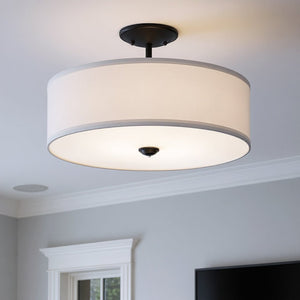 Urban Ambiance - Ceiling Light - UKC20183 New Traditional Indoor Ceiling Light, 11.5''H x 18.25''W x 18.25''Dep, Black Finish, Corvelle Collection - 