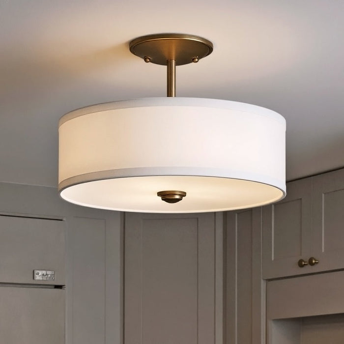 UKC20184 New Traditional Indoor Ceiling Light, 10''H x 14''W x 14''Dep, Natural Brass Finish, Corvelle Collection