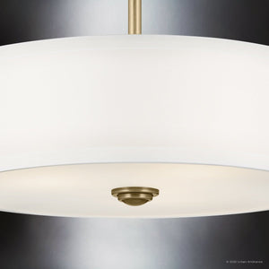Urban Ambiance - Ceiling Light - UKC20184 New Traditional Indoor Ceiling Light, 10''H x 14''W x 14''Dep, Natural Brass Finish, Corvelle Collection - 