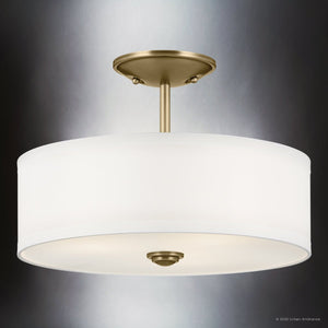 Urban Ambiance - Ceiling Light - UKC20184 New Traditional Indoor Ceiling Light, 10''H x 14''W x 14''Dep, Natural Brass Finish, Corvelle Collection - 