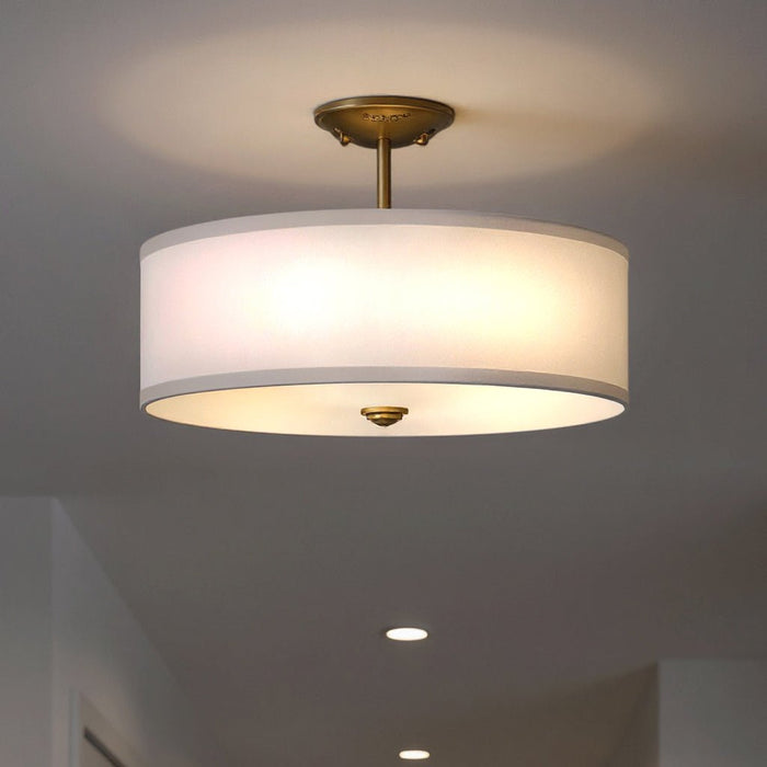 UKC20185 New Traditional Indoor Ceiling Light, 11.5''H x 18''W x 18''Dep, Natural Brass Finish, Corvelle Collection