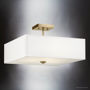 Urban Ambiance - Ceiling Light - UKC20186 New Traditional Indoor Ceiling Light, 11.25''H x 18''W x 18''Dep, Natural Brass Finish, Corvelle Collection - 