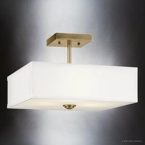 Urban Ambiance - Ceiling Light - UKC20187 New Traditional Indoor Ceiling Light, 10.25''H x 14''W x 14''Dep, Natural Brass Finish, Corvelle Collection - 