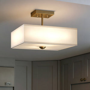 Urban Ambiance - Ceiling Light - UKC20187 New Traditional Indoor Ceiling Light, 10.25''H x 14''W x 14''Dep, Natural Brass Finish, Corvelle Collection - 