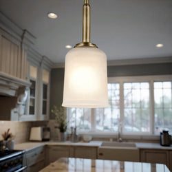 Urban Ambiance - Chandelier - UKC20188 New Traditional Indoor Chandelier, 11.25''H x 4.5''W x 4.5''Dep, Natural Brass Finish, Corvelle Collection - 