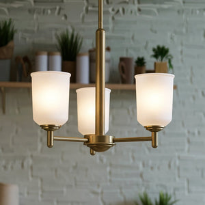 Urban Ambiance - Chandelier - UKC20189 New Traditional Indoor Chandelier, 15.25''H x 17.5''W x 17.5''Dep, Natural Brass Finish, Corvelle Collection - 