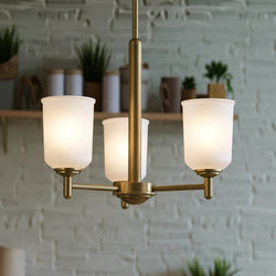 Urban Ambiance - Chandelier - UKC20189 New Traditional Indoor Chandelier, 15.25''H x 17.5''W x 17.5''Dep, Natural Brass Finish, Corvelle Collection - 