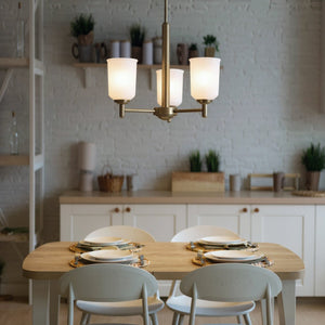 Urban Ambiance - Chandelier - UKC20189 New Traditional Indoor Chandelier, 15.25''H x 17.5''W x 17.5''Dep, Natural Brass Finish, Corvelle Collection - 