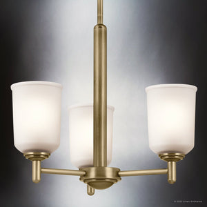 Urban Ambiance - Chandelier - UKC20189 New Traditional Indoor Chandelier, 15.25''H x 17.5''W x 17.5''Dep, Natural Brass Finish, Corvelle Collection - 