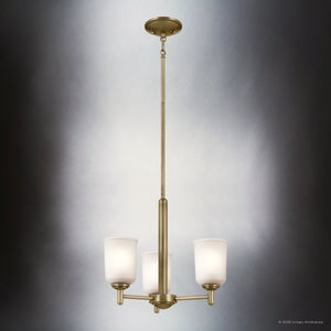 Urban Ambiance - Chandelier - UKC20189 New Traditional Indoor Chandelier, 15.25''H x 17.5''W x 17.5''Dep, Natural Brass Finish, Corvelle Collection - 