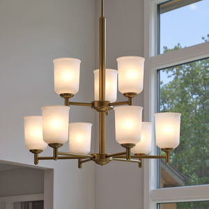 Urban Ambiance - Chandelier - UKC20191 New Traditional Indoor Chandelier, 26.5''H x 26.5''W x 26.5''Dep, Natural Brass Finish, Corvelle Collection - 