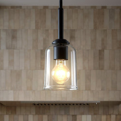 Urban Ambiance - Pendant - UKC20192 New Traditional Indoor Pendant, 11.25''H x 4.5''W x 4.5''Dep, Black Finish, Corvelle Collection - 