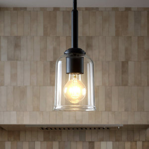 Urban Ambiance - Pendant - UKC20192 New Traditional Indoor Pendant, 11.25''H x 4.5''W x 4.5''Dep, Black Finish, Corvelle Collection - 