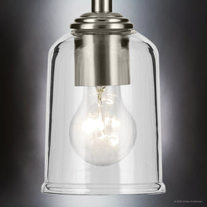 Urban Ambiance - Pendant - UKC20193 New Traditional Indoor Pendant, 11.25''H x 4.5''W x 4.5''Dep, Brushed Nickel Finish, Corvelle Collection - 
