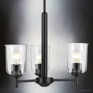 Urban Ambiance - Chandelier - UKC20195 New Traditional Indoor Chandelier, 15.25''H x 17.5''W x 17.5''Dep, Black Finish, Corvelle Collection - 