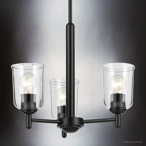 Urban Ambiance - Chandelier - UKC20195 New Traditional Indoor Chandelier, 15.25''H x 17.5''W x 17.5''Dep, Black Finish, Corvelle Collection - 