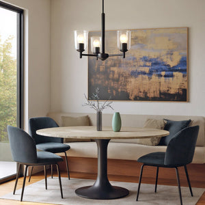 Urban Ambiance - Chandelier - UKC20195 New Traditional Indoor Chandelier, 15.25''H x 17.5''W x 17.5''Dep, Black Finish, Corvelle Collection - 