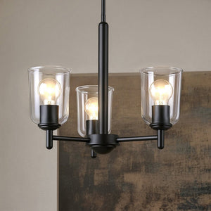 Urban Ambiance - Chandelier - UKC20195 New Traditional Indoor Chandelier, 15.25''H x 17.5''W x 17.5''Dep, Black Finish, Corvelle Collection - 