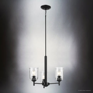 Urban Ambiance - Chandelier - UKC20195 New Traditional Indoor Chandelier, 15.25''H x 17.5''W x 17.5''Dep, Black Finish, Corvelle Collection - 