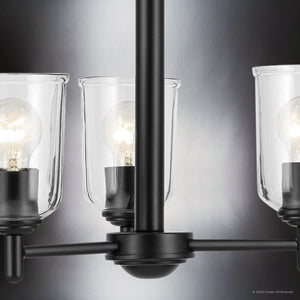 Urban Ambiance - Chandelier - UKC20195 New Traditional Indoor Chandelier, 15.25''H x 17.5''W x 17.5''Dep, Black Finish, Corvelle Collection - 