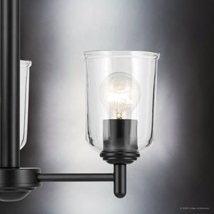 Urban Ambiance - Chandelier - UKC20195 New Traditional Indoor Chandelier, 15.25''H x 17.5''W x 17.5''Dep, Black Finish, Corvelle Collection - 