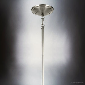 Urban Ambiance - Chandelier - UKC20196 New Traditional Indoor Chandelier, 15.25''H x 17.5''W x 17.5''Dep, Brushed Nickel Finish, Corvelle Collection - 