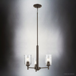 Urban Ambiance - Chandelier - UKC20197 New Traditional Indoor Chandelier, 15.25''H x 17.5''W x 17.5''Dep, Olde Bronze Finish, Corvelle Collection - 