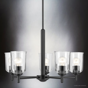 Urban Ambiance - Chandelier - UKC20198 New Traditional Indoor Chandelier, 15.25''H x 23.75''W x 23.75''Dep, Black Finish, Corvelle Collection - 